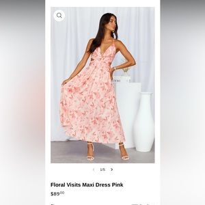 Floral Pink Maxi Dress XS